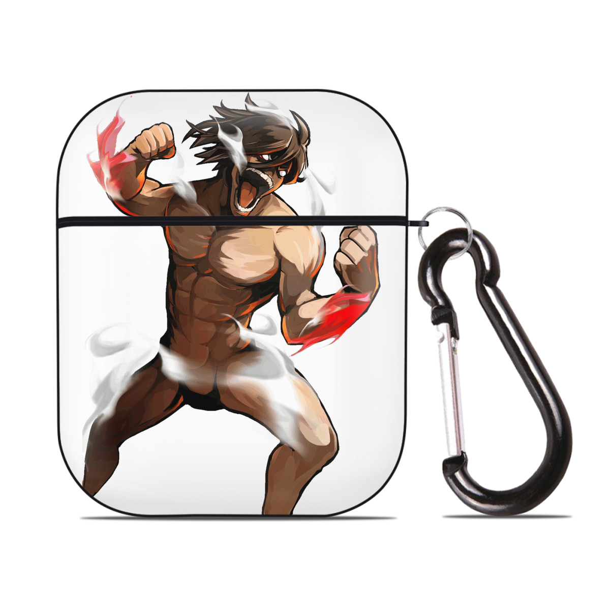 （画像用） 進撃の巨人 Attack on Titan AirPods 第2世代保護ケース ハードシェル ブラック 耐衝撃・防指紋・カラビナ付き