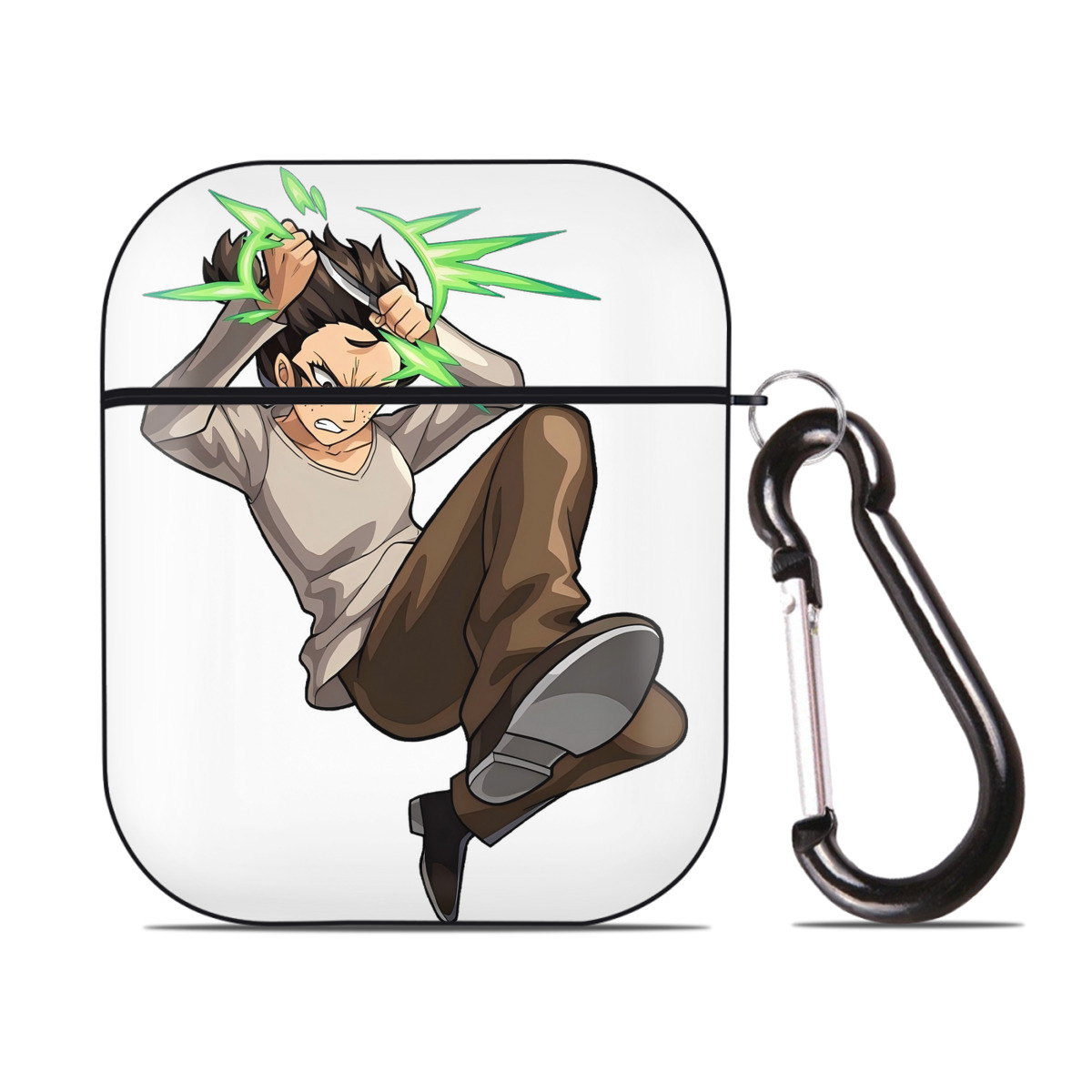 （画像用） 進撃の巨人 Attack on Titan AirPods 第2世代保護ケース ハードシェル ブラック 耐衝撃・防指紋・カラビナ付き