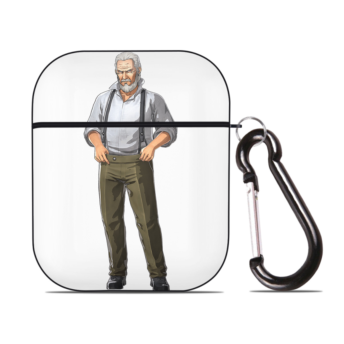 （画像用） 進撃の巨人 Attack on Titan AirPods 第2世代保護ケース ハードシェル ブラック 耐衝撃・防指紋・カラビナ付き