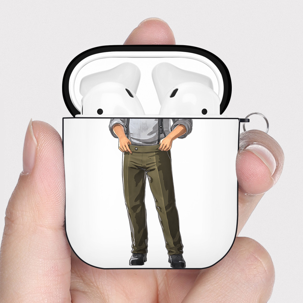 （画像用） 進撃の巨人 Attack on Titan AirPods 第2世代保護ケース ハードシェル ブラック 耐衝撃・防指紋・カラビナ付き