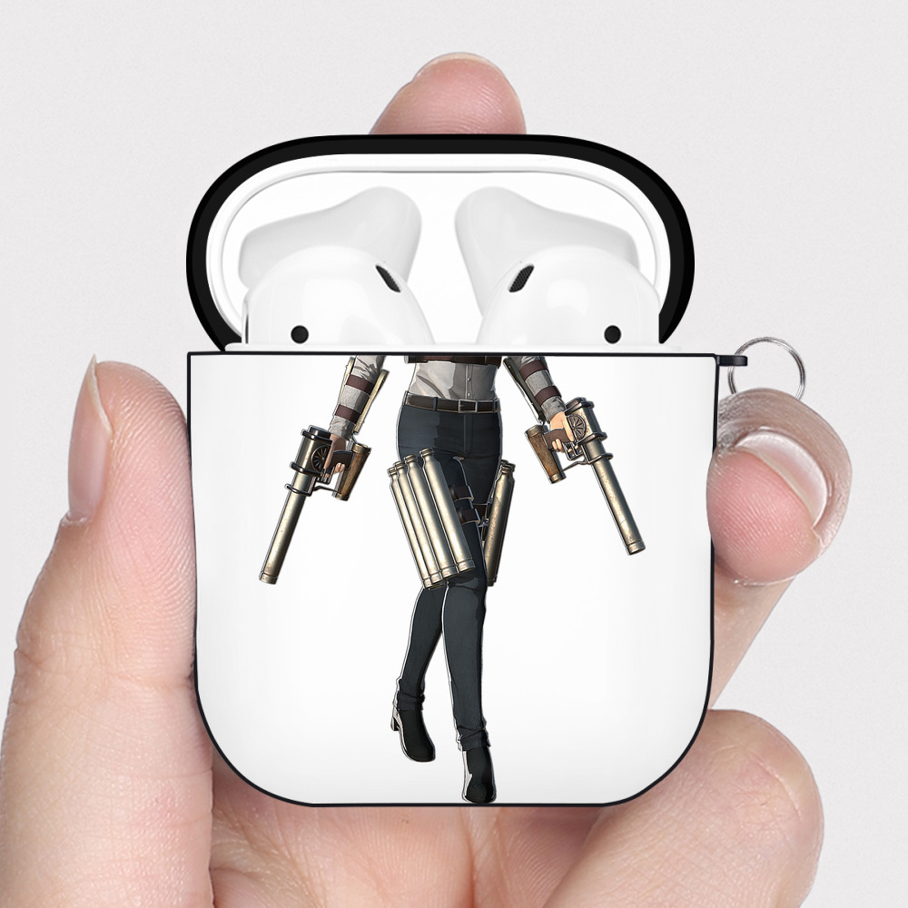（画像用） 進撃の巨人 Attack on Titan AirPods 第2世代保護ケース ハードシェル ブラック 耐衝撃・防指紋・カラビナ付き