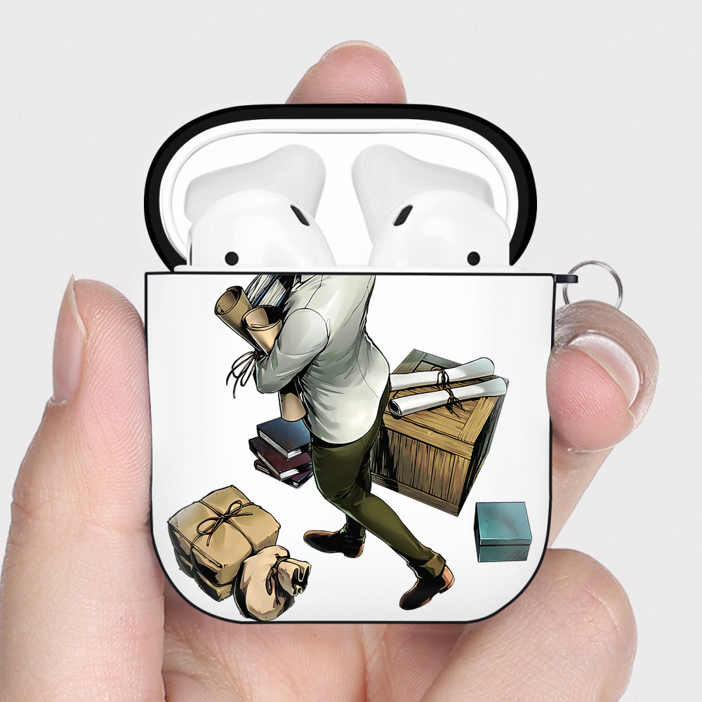 （画像用） 進撃の巨人 Attack on Titan AirPods 第2世代保護ケース ハードシェル ブラック 耐衝撃・防指紋・カラビナ付き