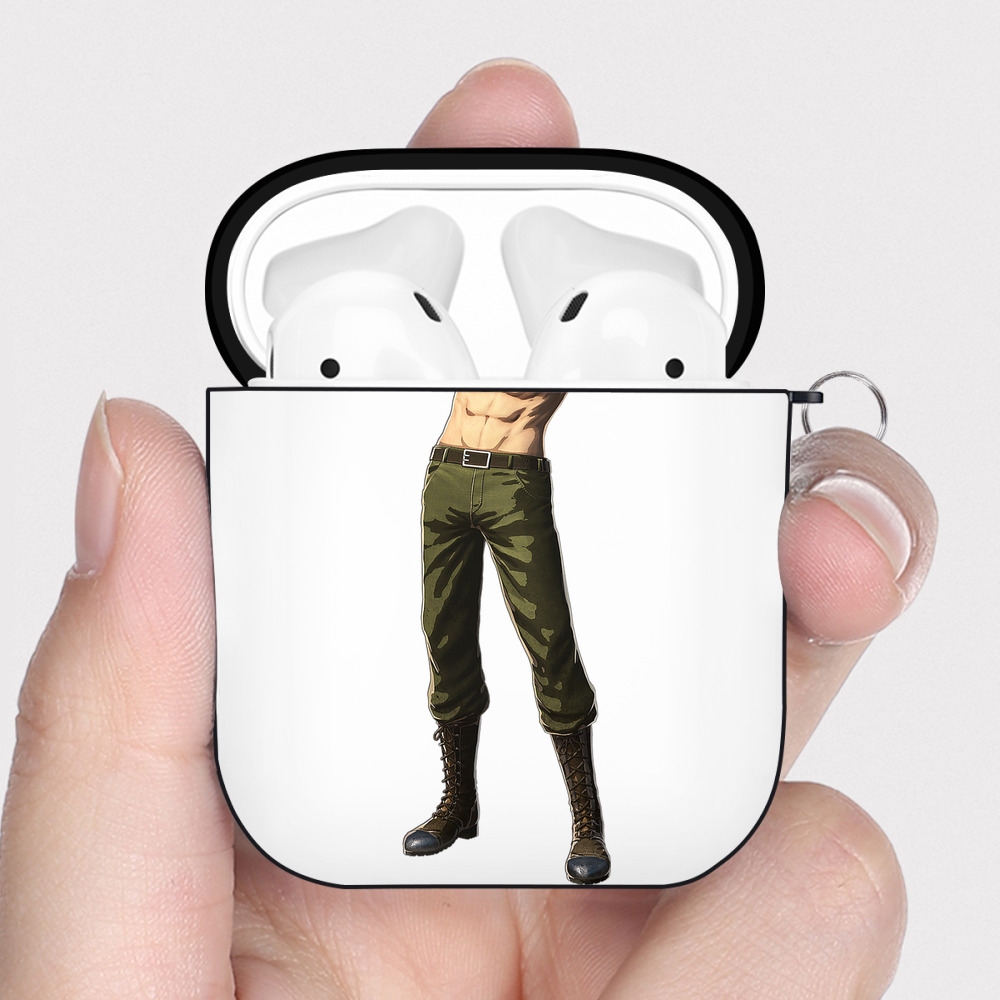 （画像用） 進撃の巨人 Attack on Titan AirPods 第2世代保護ケース ハードシェル ブラック 耐衝撃・防指紋・カラビナ付き