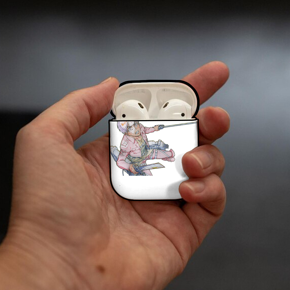 進撃の巨人 エレン･イェーガー Attack on Titan Eren Jäger AirPods 第2世代保護ケース ハードシェル ブラック 耐衝撃・防指紋・カラビナ付き