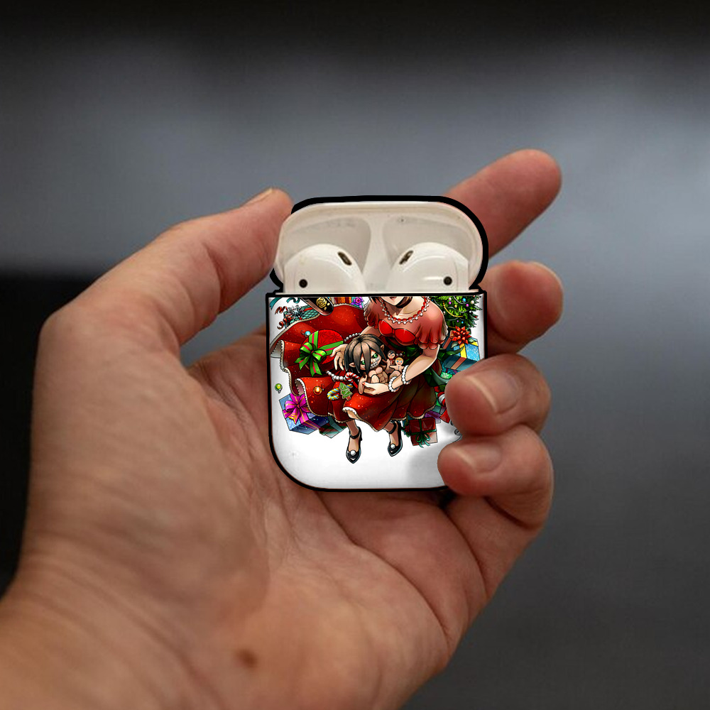 進撃の巨人 ミカサ·アッカーマン Attack on Titan Mikasa Ackerman AirPods 第2世代保護ケース ハードシェル ブラック 耐衝撃・防指紋・カラビナ付き
