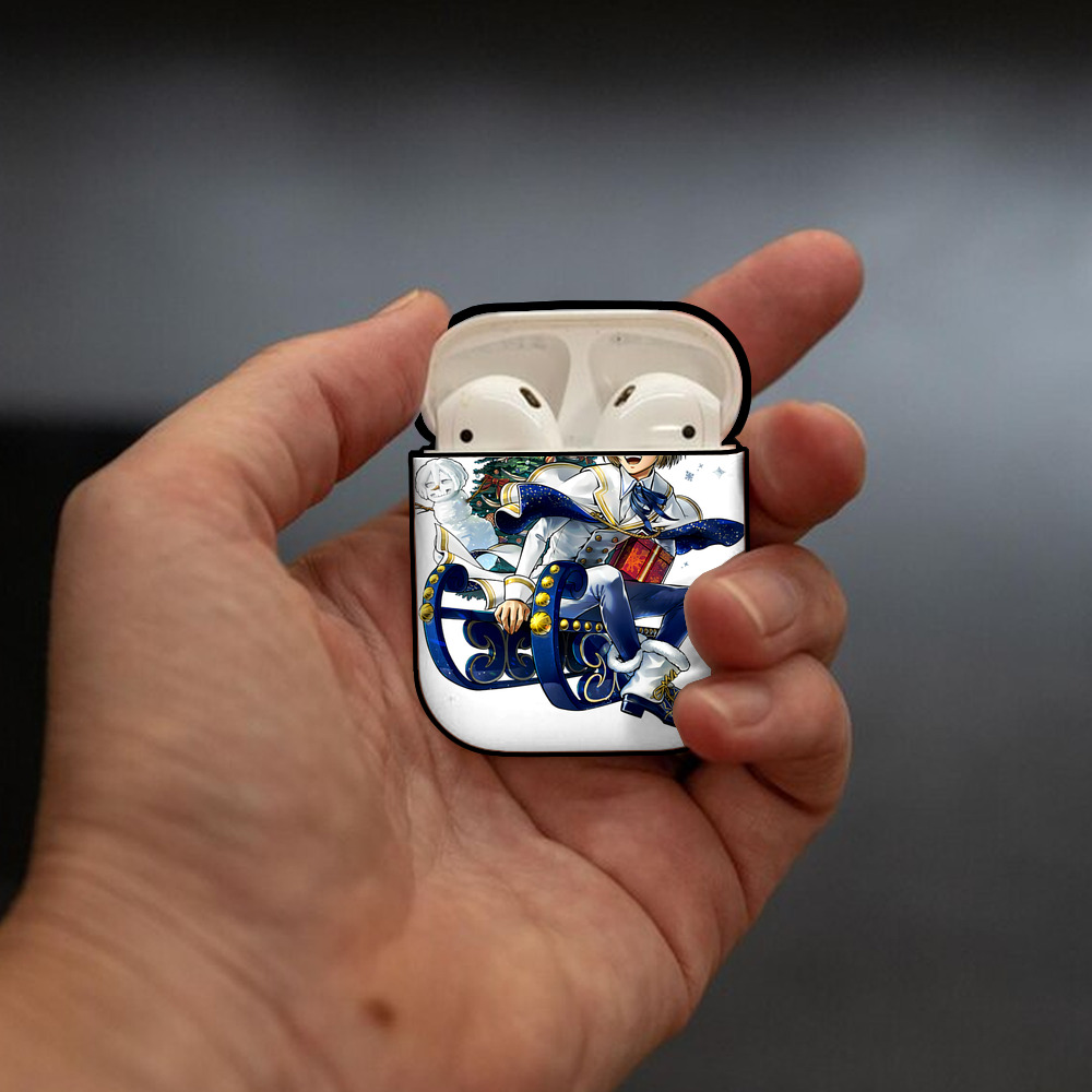 進撃の巨人 アルミン·アルレルト Attack on Titan Armin Arlert AirPods 第2世代保護ケース ハードシェル ブラック 耐衝撃・防指紋・カラビナ付き