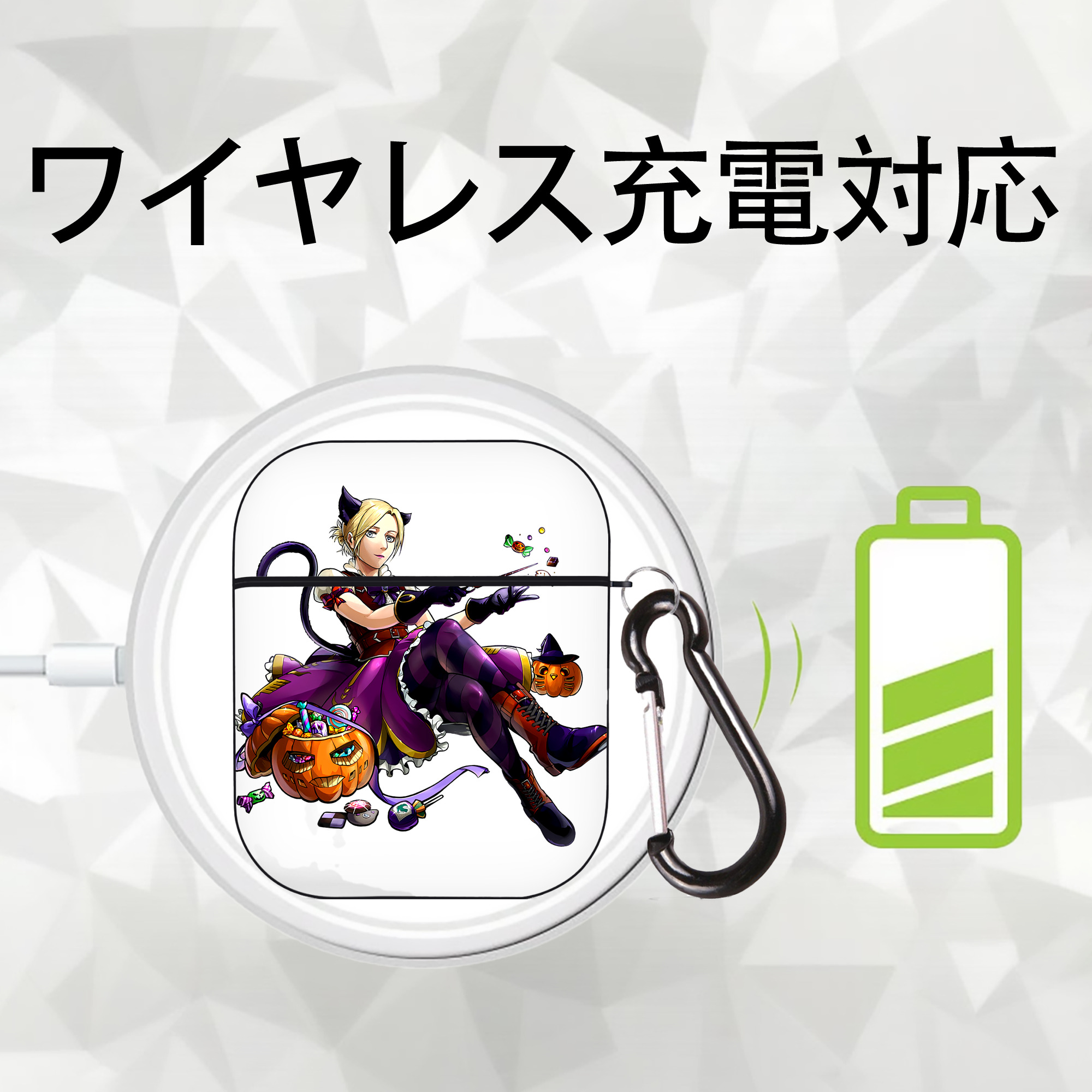 進撃の巨人 アニ・レオンハート Attack on Titan Annie Leonhart AirPods 第2世代保護ケース ハードシェル ブラック 耐衝撃・防指紋・カラビナ付き