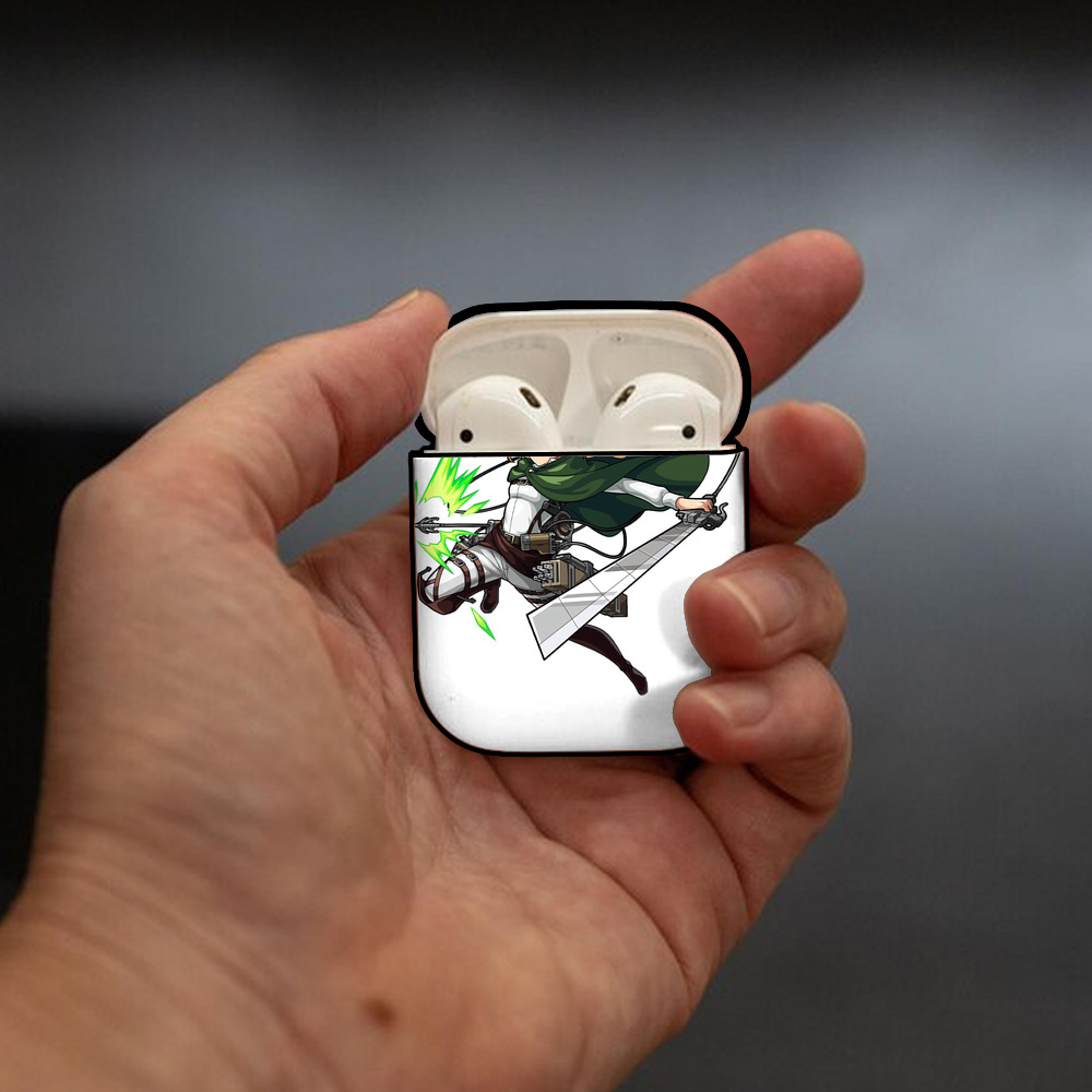 進撃の巨人 クリスタ·レンズ Attack on Titan Christa Lenz AirPods 第2世代保護ケース ハードシェル ブラック 耐衝撃・防指紋・カラビナ付き