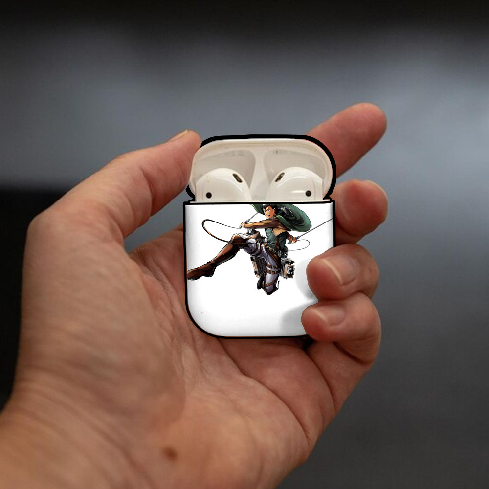 進撃の巨人 ベルトルト・フーバー Attack on Titan Bertholdt Hoover AirPods 第2世代保護ケース ハードシェル ブラック 耐衝撃・防指紋・カラビナ付き