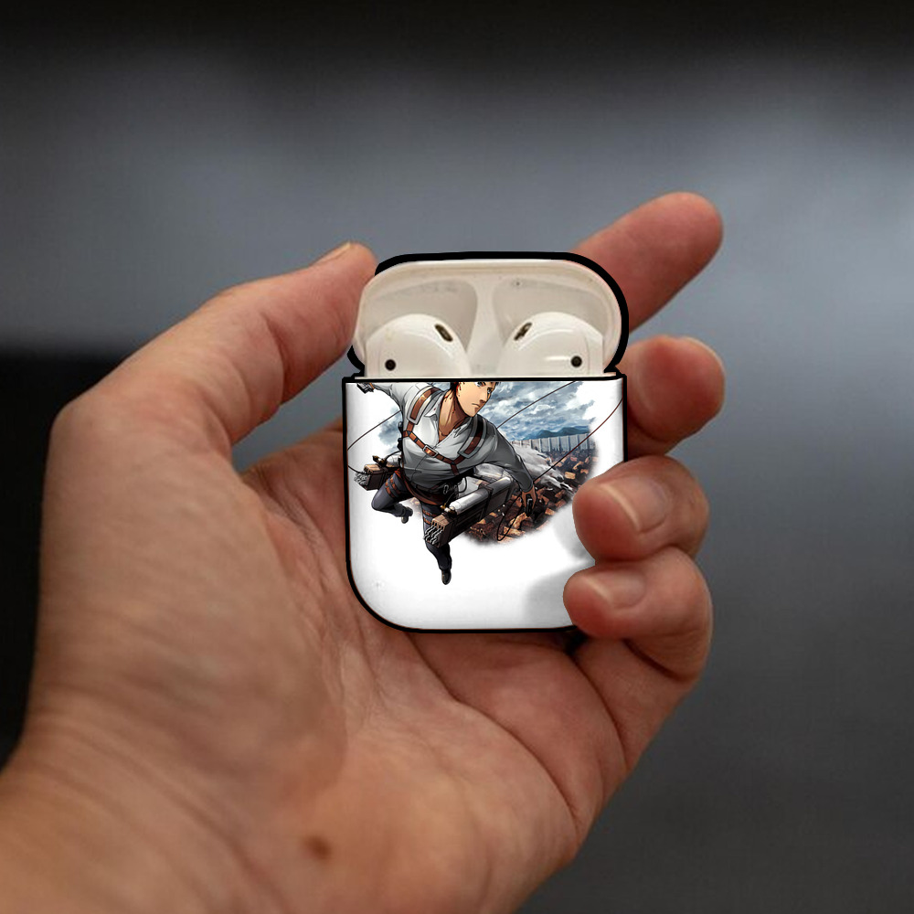 進撃の巨人 ベルトルト・フーバー Attack on Titan Bertholdt Hoover AirPods 第2世代保護ケース ハードシェル ブラック 耐衝撃・防指紋・カラビナ付き