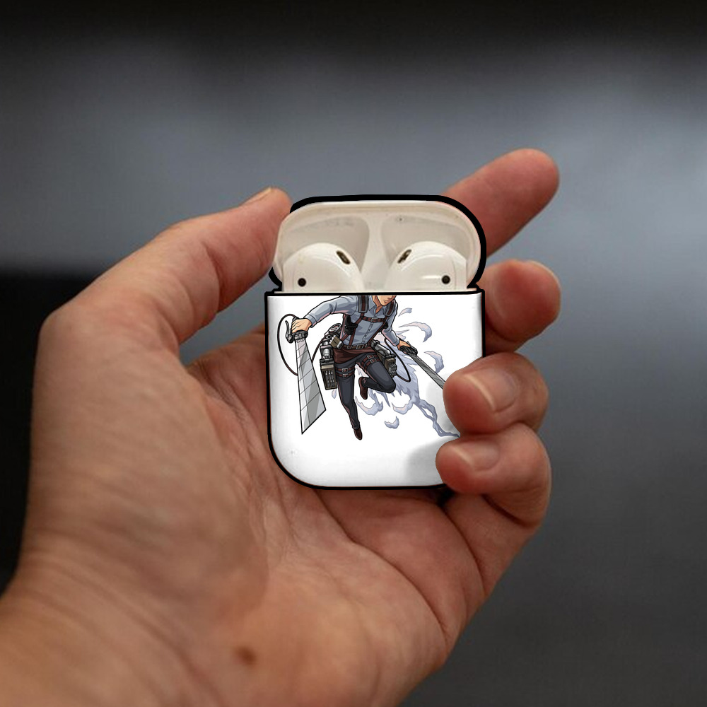 進撃の巨人 ベルトルト・フーバー Attack on Titan Bertholdt Hoover AirPods 第2世代保護ケース ハードシェル ブラック 耐衝撃・防指紋・カラビナ付き