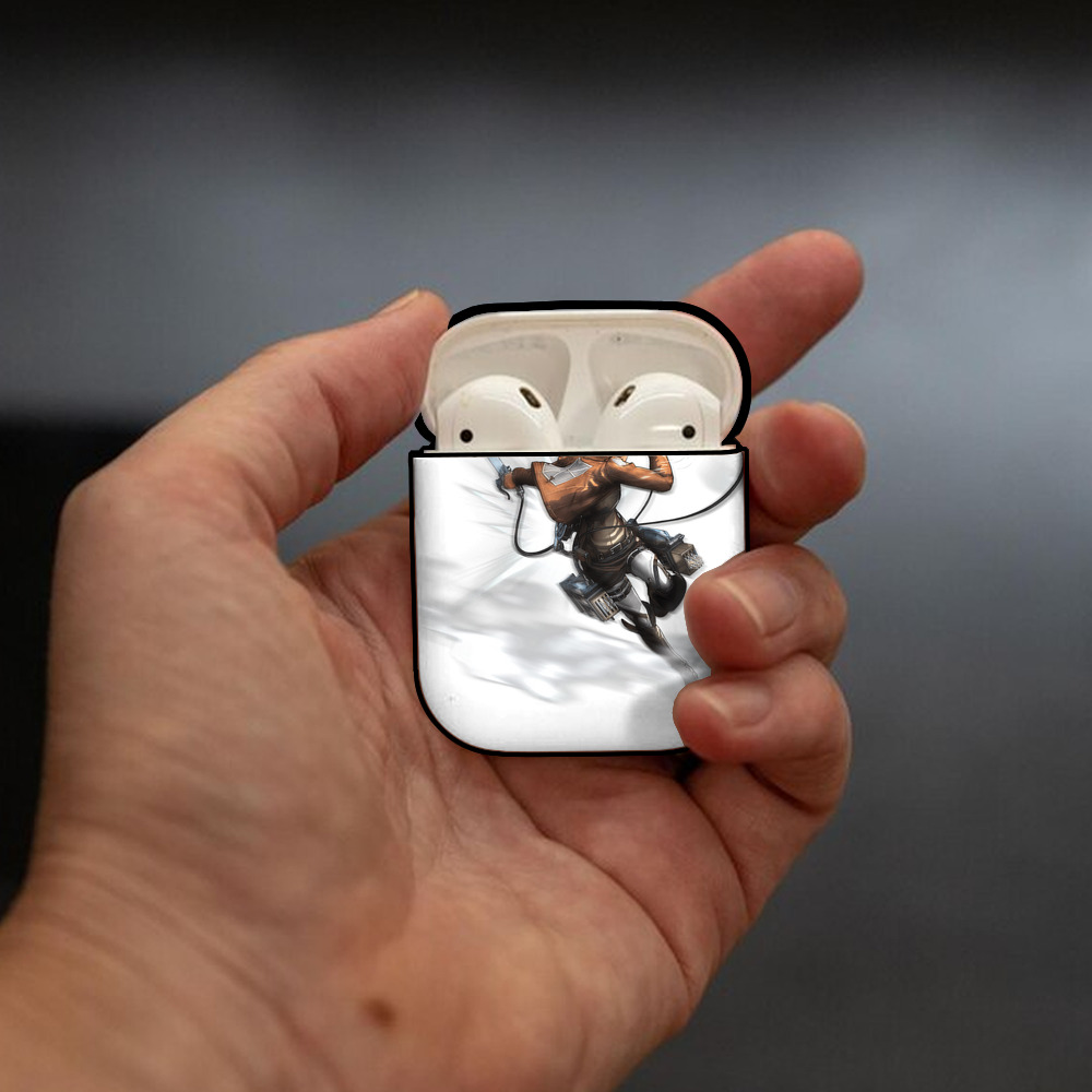 進撃の巨人 ジャン・キルシュタイン Attack on Titan Jean Kirstein AirPods 第2世代保護ケース ハードシェル ブラック 耐衝撃・防指紋・カラビナ付き