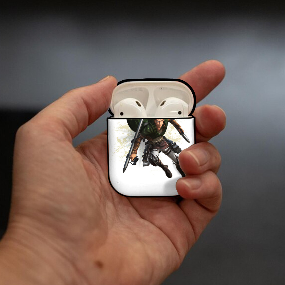 進撃の巨人 ジャン・キルシュタイン Attack on Titan Jean Kirstein AirPods 第2世代保護ケース ハードシェル ブラック 耐衝撃・防指紋・カラビナ付き