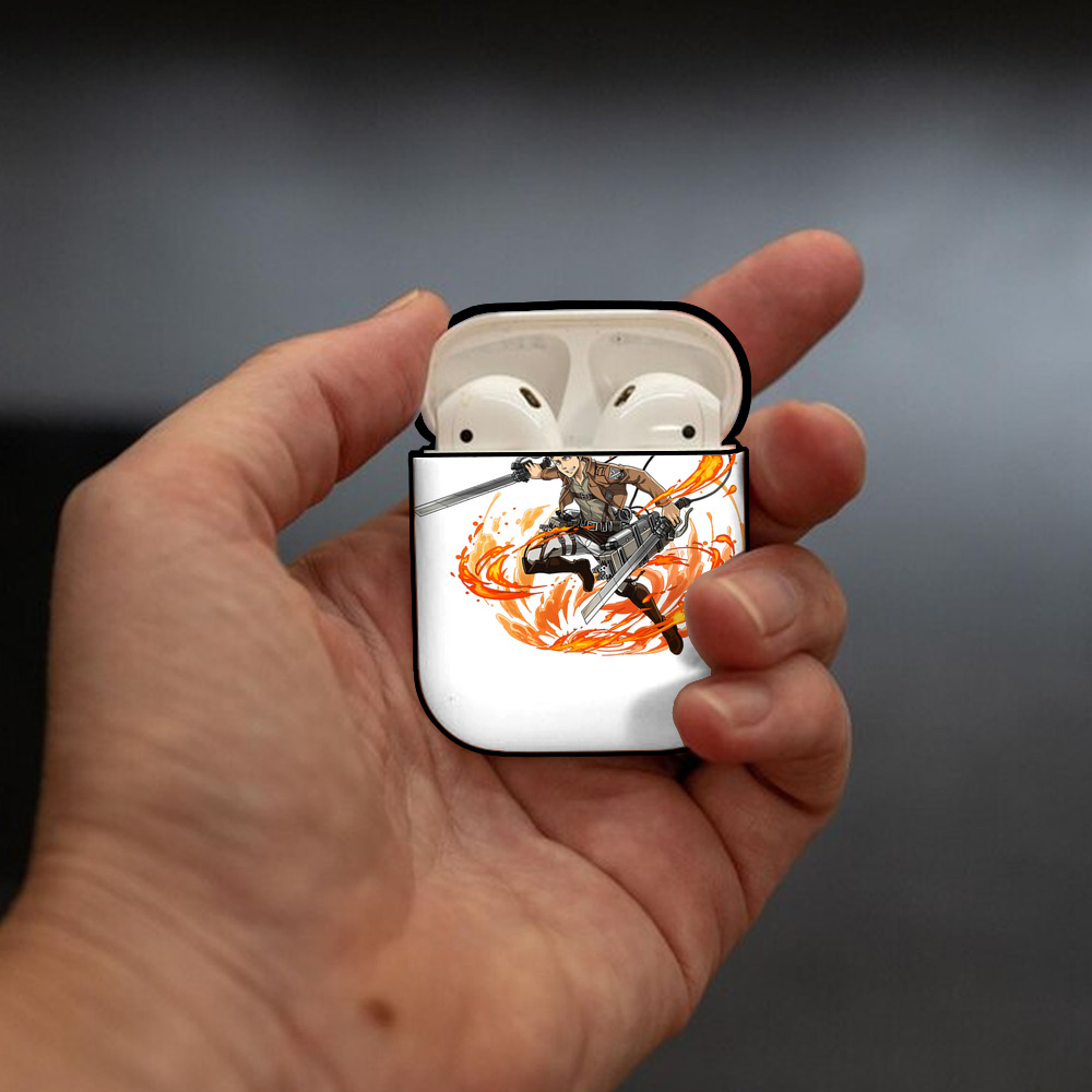 進撃の巨人 ジャン・キルシュタイン Attack on Titan Jean Kirstein AirPods 第2世代保護ケース ハードシェル ブラック 耐衝撃・防指紋・カラビナ付き