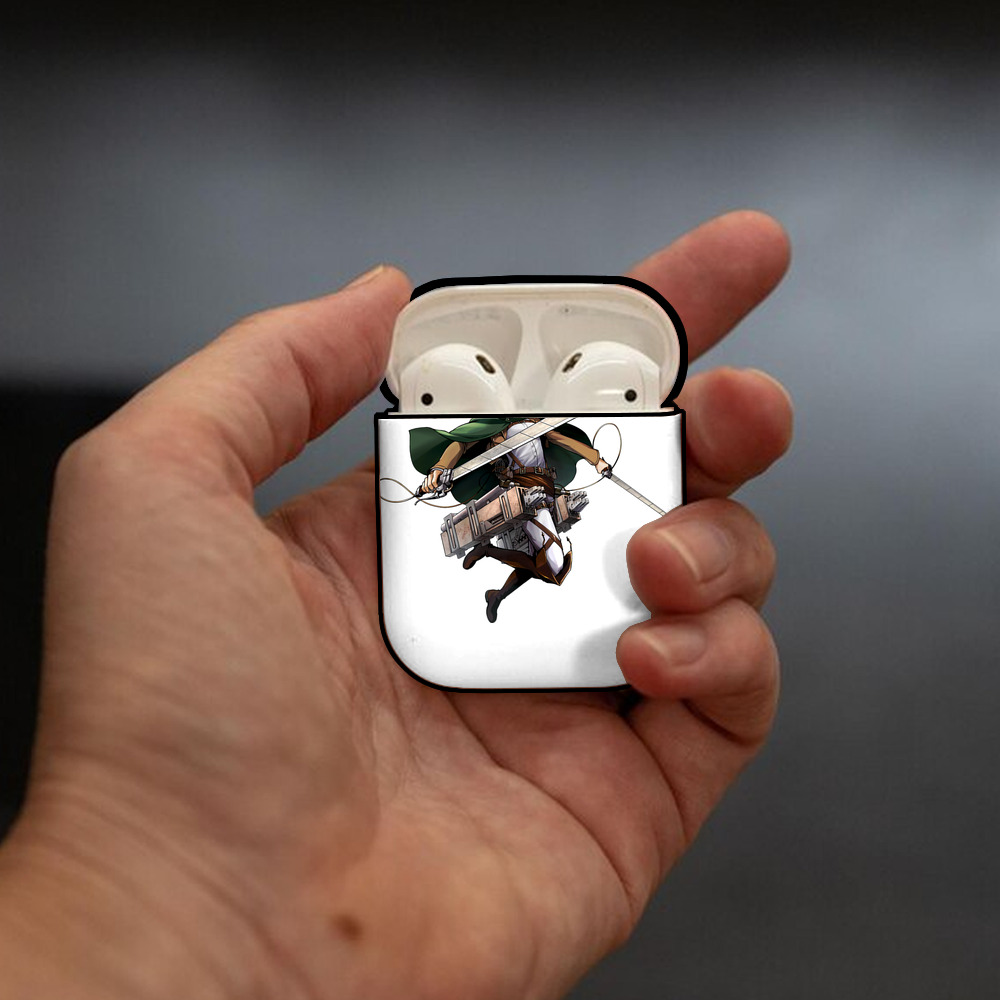 進撃の巨人 ペトラ·ラル Attack on Titan Petra Rall AirPods 第2世代保護ケース ハードシェル ブラック 耐衝撃・防指紋・カラビナ付き