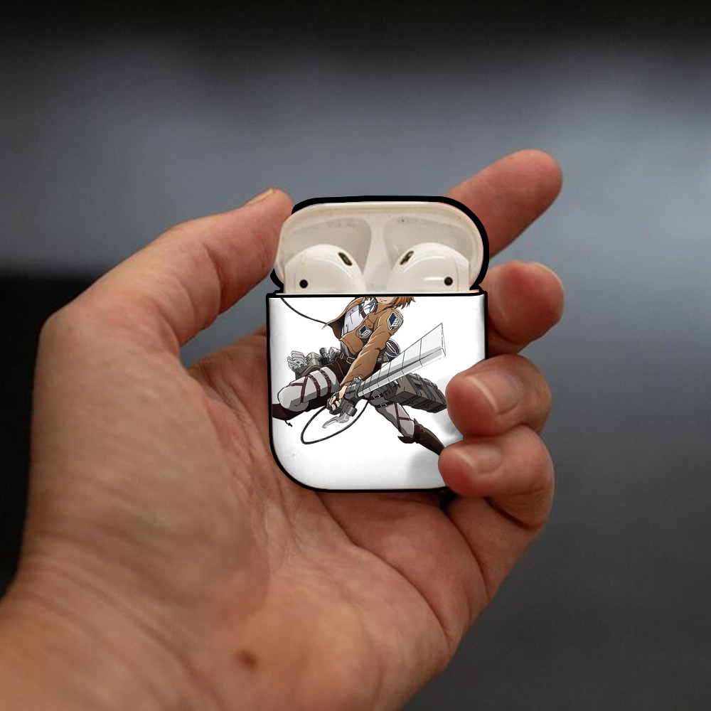 進撃の巨人 ペトラ·ラル Attack on Titan Petra Rall AirPods 第2世代保護ケース ハードシェル ブラック 耐衝撃・防指紋・カラビナ付き
