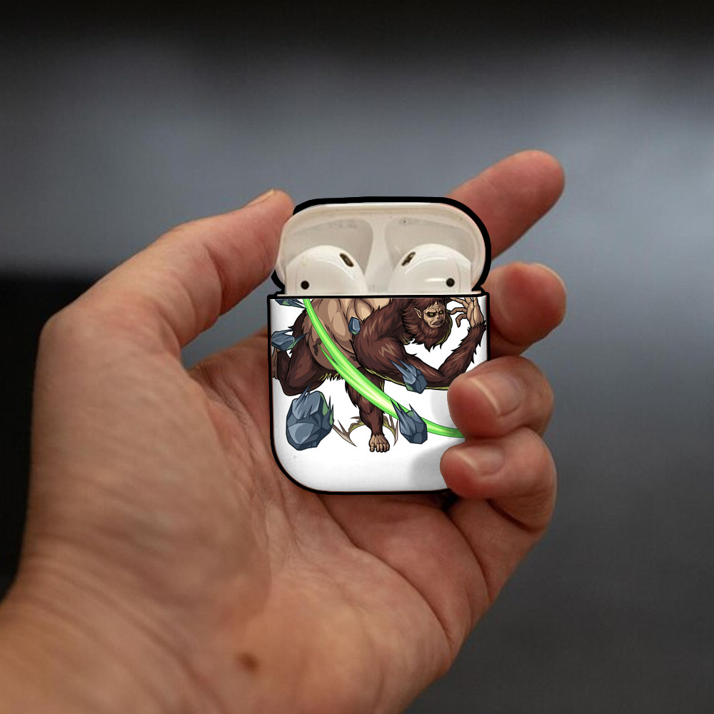 進撃の巨人 Attack on Titan AirPods 第2世代保護ケース ハードシェル ブラック 耐衝撃・防指紋・カラビナ付き