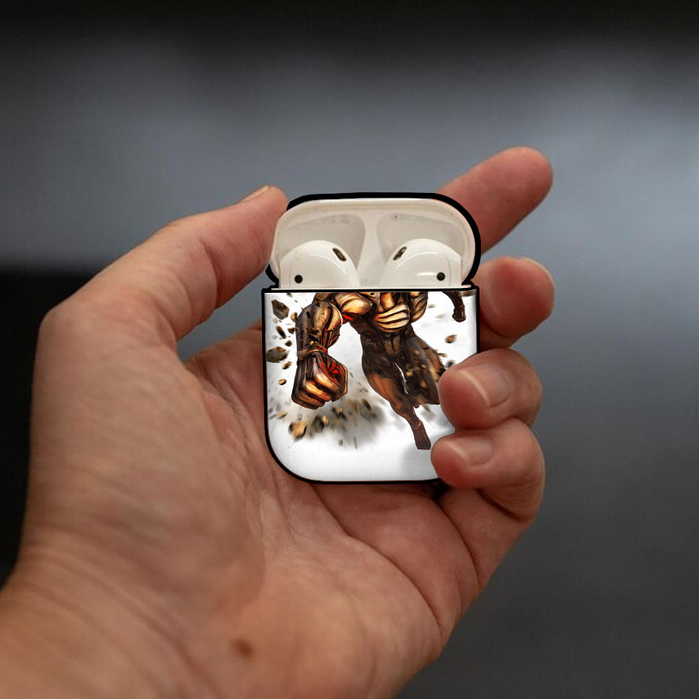 進撃の巨人 Attack on Titan AirPods 第2世代保護ケース ハードシェル ブラック 耐衝撃・防指紋・カラビナ付き