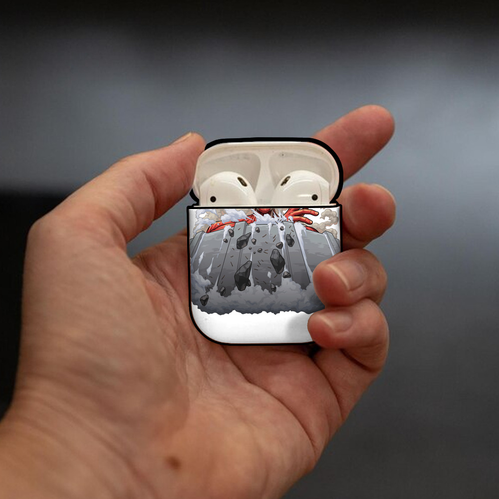 進撃の巨人 Attack on Titan AirPods 第2世代保護ケース ハードシェル ブラック 耐衝撃・防指紋・カラビナ付き