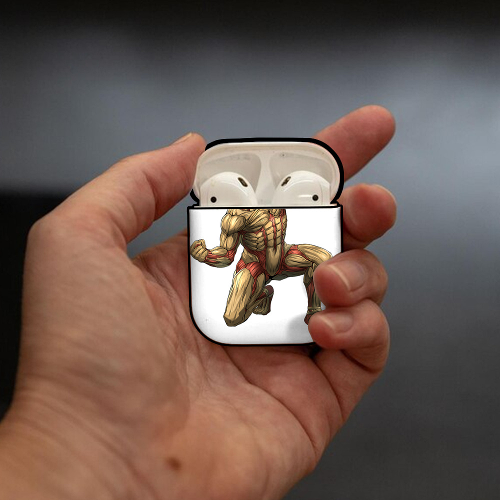 進撃の巨人 Attack on Titan AirPods 第2世代保護ケース ハードシェル ブラック 耐衝撃・防指紋・カラビナ付き