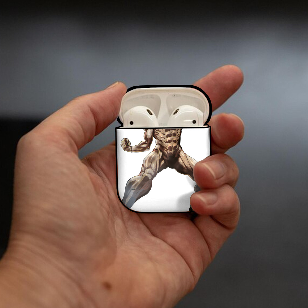 進撃の巨人 Attack on Titan AirPods 第2世代保護ケース ハードシェル ブラック 耐衝撃・防指紋・カラビナ付き
