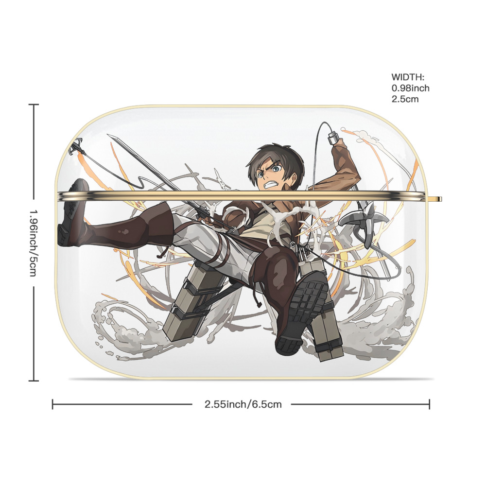 進撃の巨人 エレン･イェーガー Attack on Titan Eren Jäger 【AirPods Pro用】ハードシェル保護ケース｜耐衝撃・防指紋・カラビナ付き商品仕様