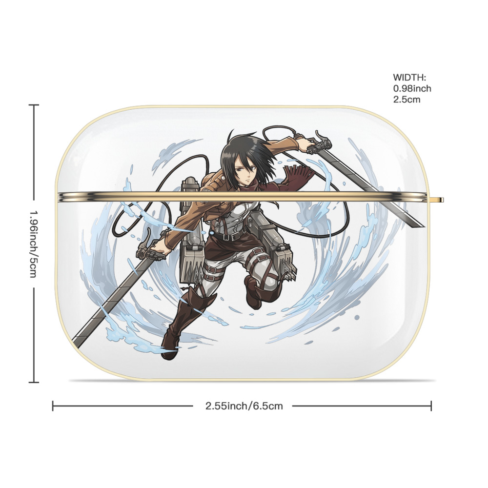 進撃の巨人 ミカサ·アッカーマン Attack on Titan Mikasa Ackerman 【AirPods Pro用】ハードシェル保護ケース｜耐衝撃・防指紋・カラビナ付き商品仕様