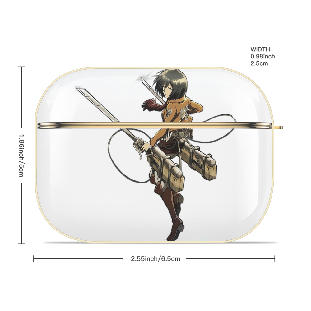 進撃の巨人 ミカサ·アッカーマン Attack on Titan Mikasa Ackerman 【AirPods Pro用】ハードシェル保護ケース｜耐衝撃・防指紋・カラビナ付き商品仕様