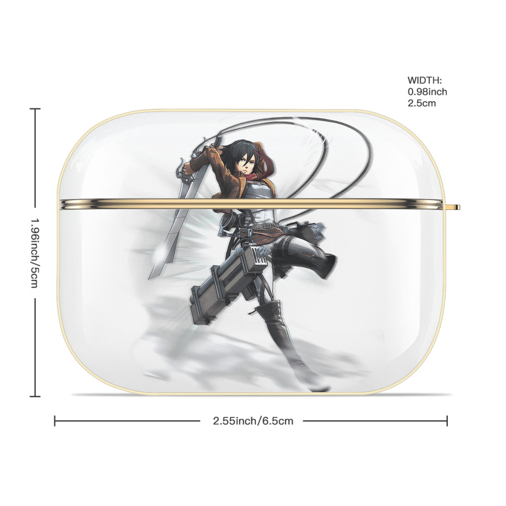 進撃の巨人 ミカサ·アッカーマン Attack on Titan Mikasa Ackerman 【AirPods Pro用】ハードシェル保護ケース｜耐衝撃・防指紋・カラビナ付き商品仕様