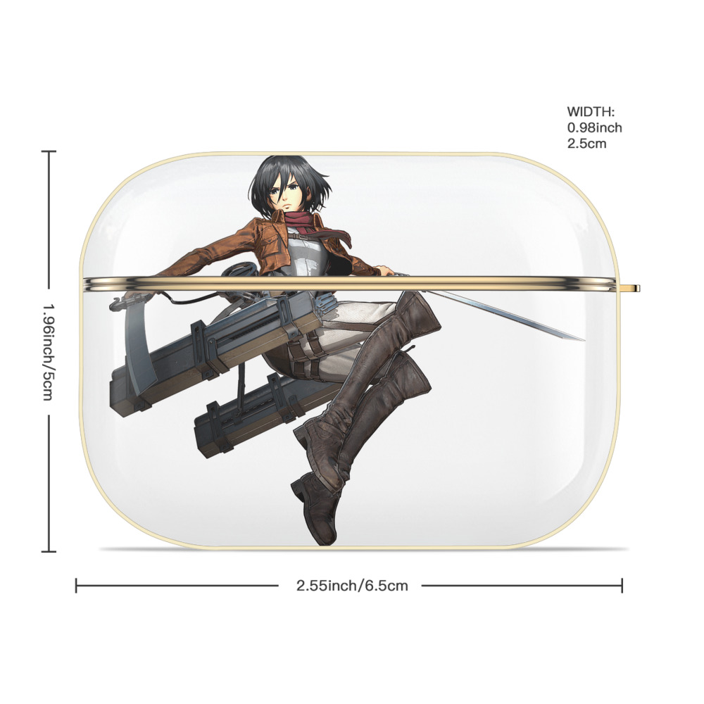 進撃の巨人 ミカサ·アッカーマン Attack on Titan Mikasa Ackerman 【AirPods Pro用】ハードシェル保護ケース｜耐衝撃・防指紋・カラビナ付き商品仕様