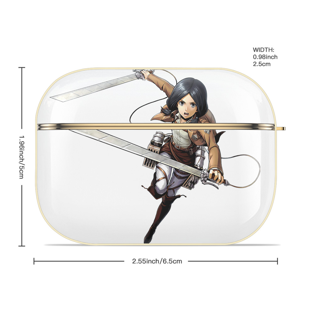 進撃の巨人 ミカサ·アッカーマン Attack on Titan Mikasa Ackerman 【AirPods Pro用】ハードシェル保護ケース｜耐衝撃・防指紋・カラビナ付き商品仕様