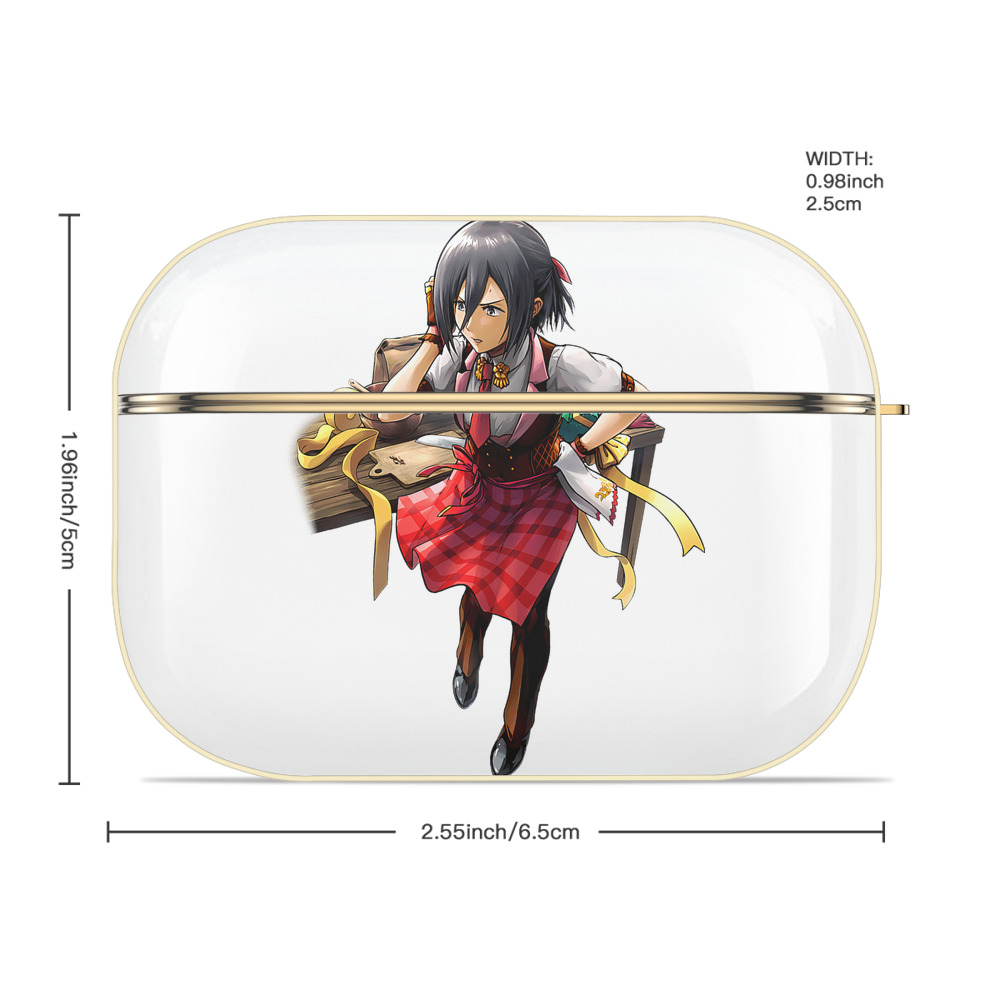 進撃の巨人 ミカサ·アッカーマン Attack on Titan Mikasa Ackerman 【AirPods Pro用】ハードシェル保護ケース｜耐衝撃・防指紋・カラビナ付き商品仕様