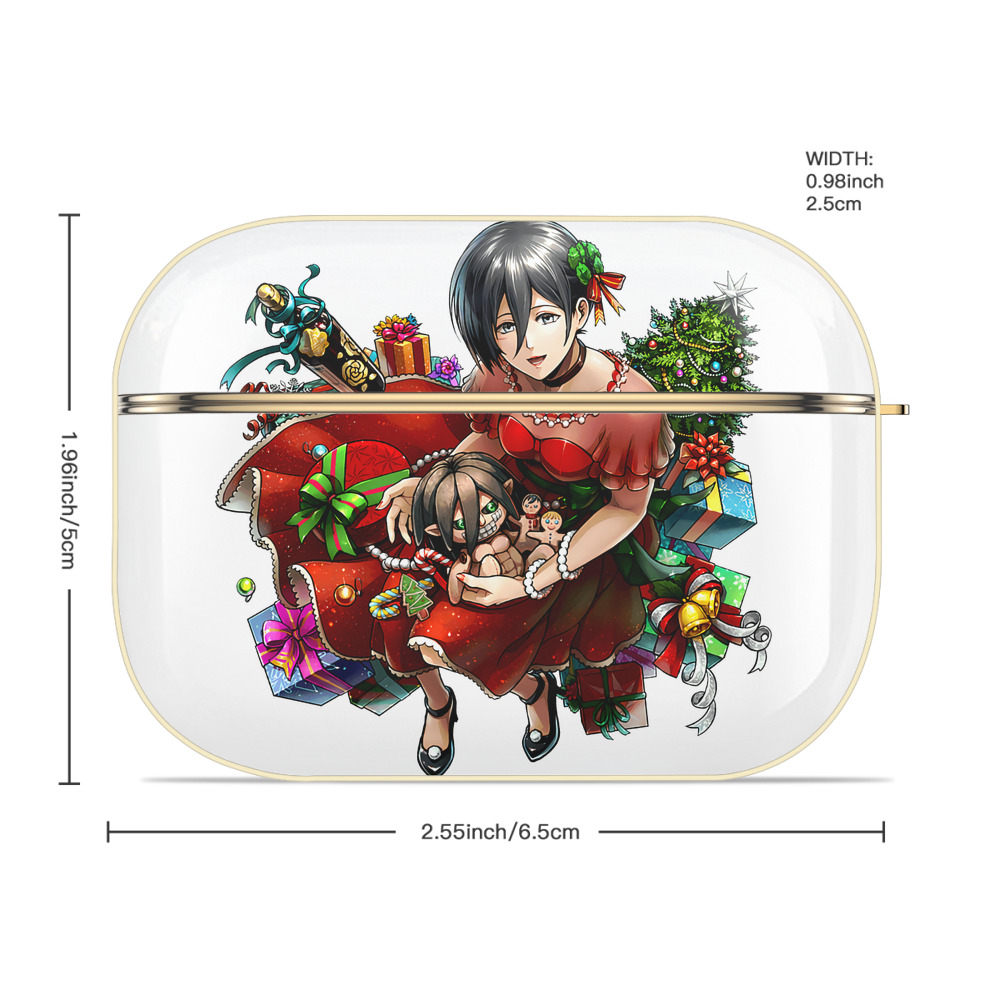 進撃の巨人 ミカサ·アッカーマン Attack on Titan Mikasa Ackerman 【AirPods Pro用】ハードシェル保護ケース｜耐衝撃・防指紋・カラビナ付き商品仕様