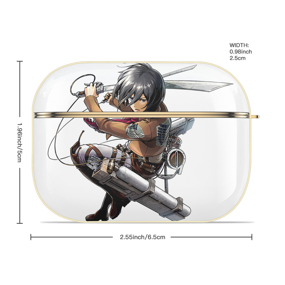 進撃の巨人 ミカサ·アッカーマン Attack on Titan Mikasa Ackerman 【AirPods Pro用】ハードシェル保護ケース｜耐衝撃・防指紋・カラビナ付き商品仕様