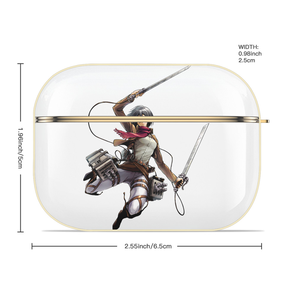 進撃の巨人 ミカサ·アッカーマン Attack on Titan Mikasa Ackerman 【AirPods Pro用】ハードシェル保護ケース｜耐衝撃・防指紋・カラビナ付き商品仕様