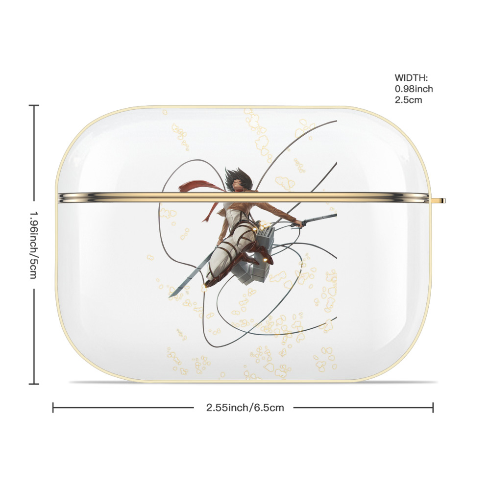 進撃の巨人 ミカサ·アッカーマン Attack on Titan Mikasa Ackerman 【AirPods Pro用】ハードシェル保護ケース｜耐衝撃・防指紋・カラビナ付き商品仕様
