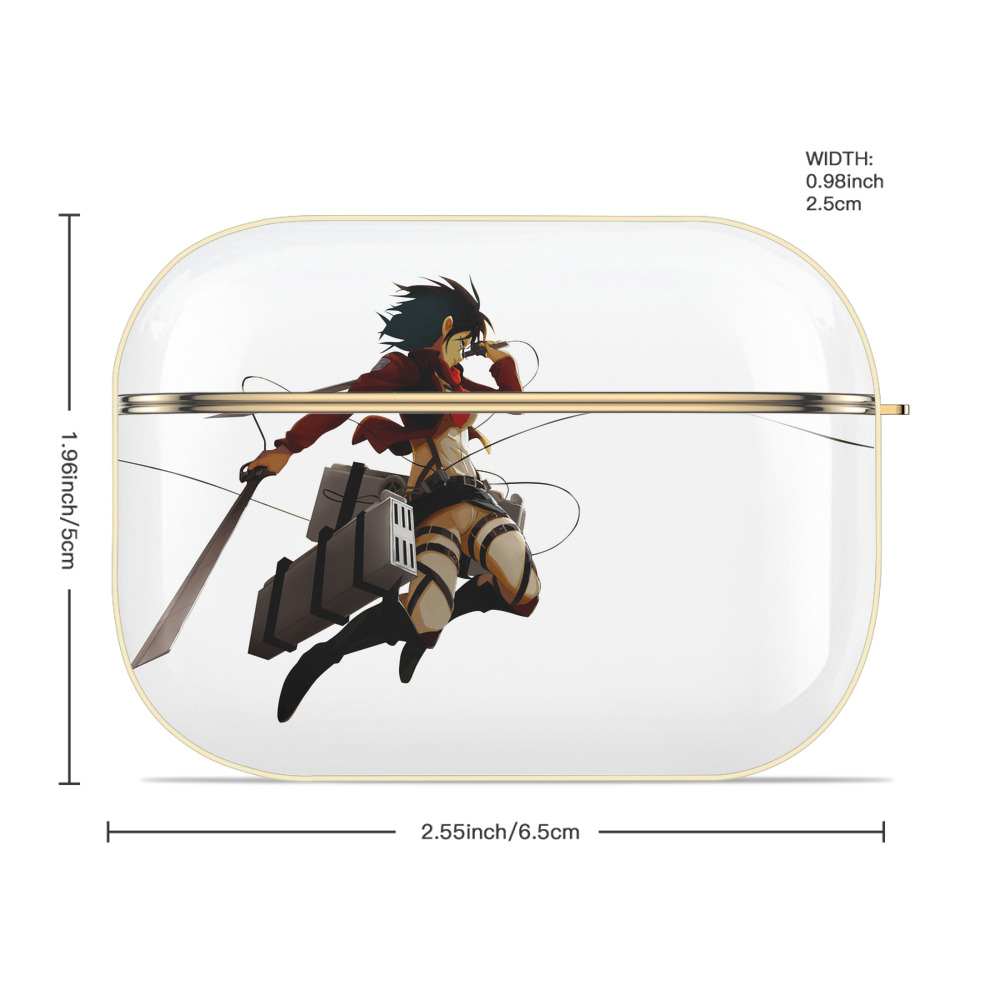 進撃の巨人 ミカサ·アッカーマン Attack on Titan Mikasa Ackerman 【AirPods Pro用】ハードシェル保護ケース｜耐衝撃・防指紋・カラビナ付き商品仕様