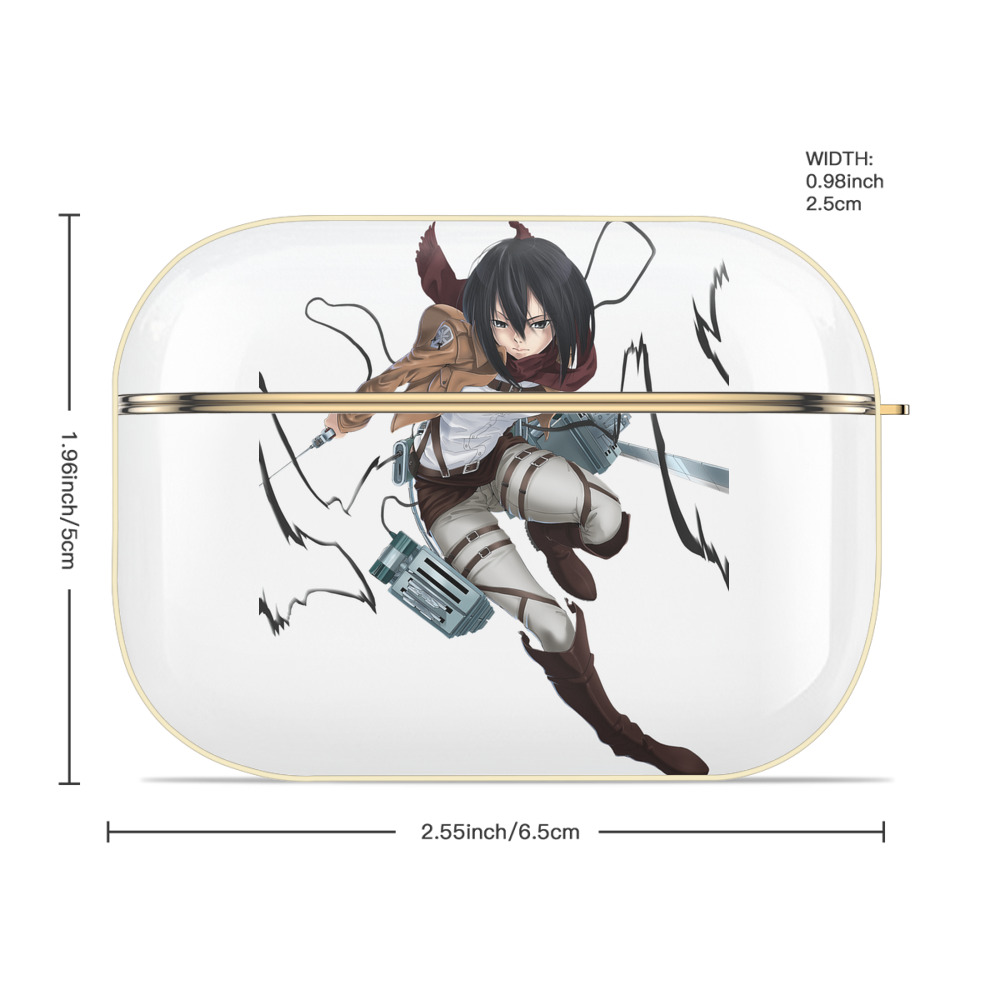 進撃の巨人 ミカサ·アッカーマン Attack on Titan Mikasa Ackerman 【AirPods Pro用】ハードシェル保護ケース｜耐衝撃・防指紋・カラビナ付き商品仕様