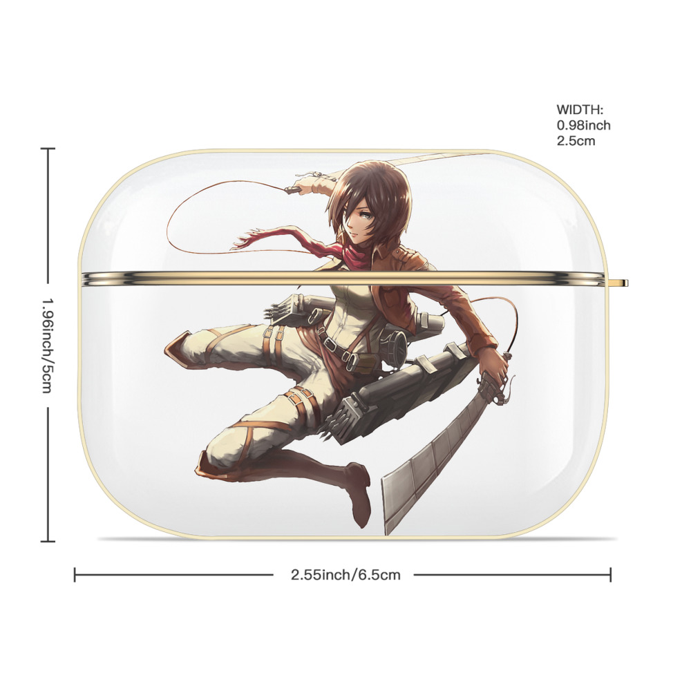 進撃の巨人 ミカサ·アッカーマン Attack on Titan Mikasa Ackerman 【AirPods Pro用】ハードシェル保護ケース｜耐衝撃・防指紋・カラビナ付き商品仕様