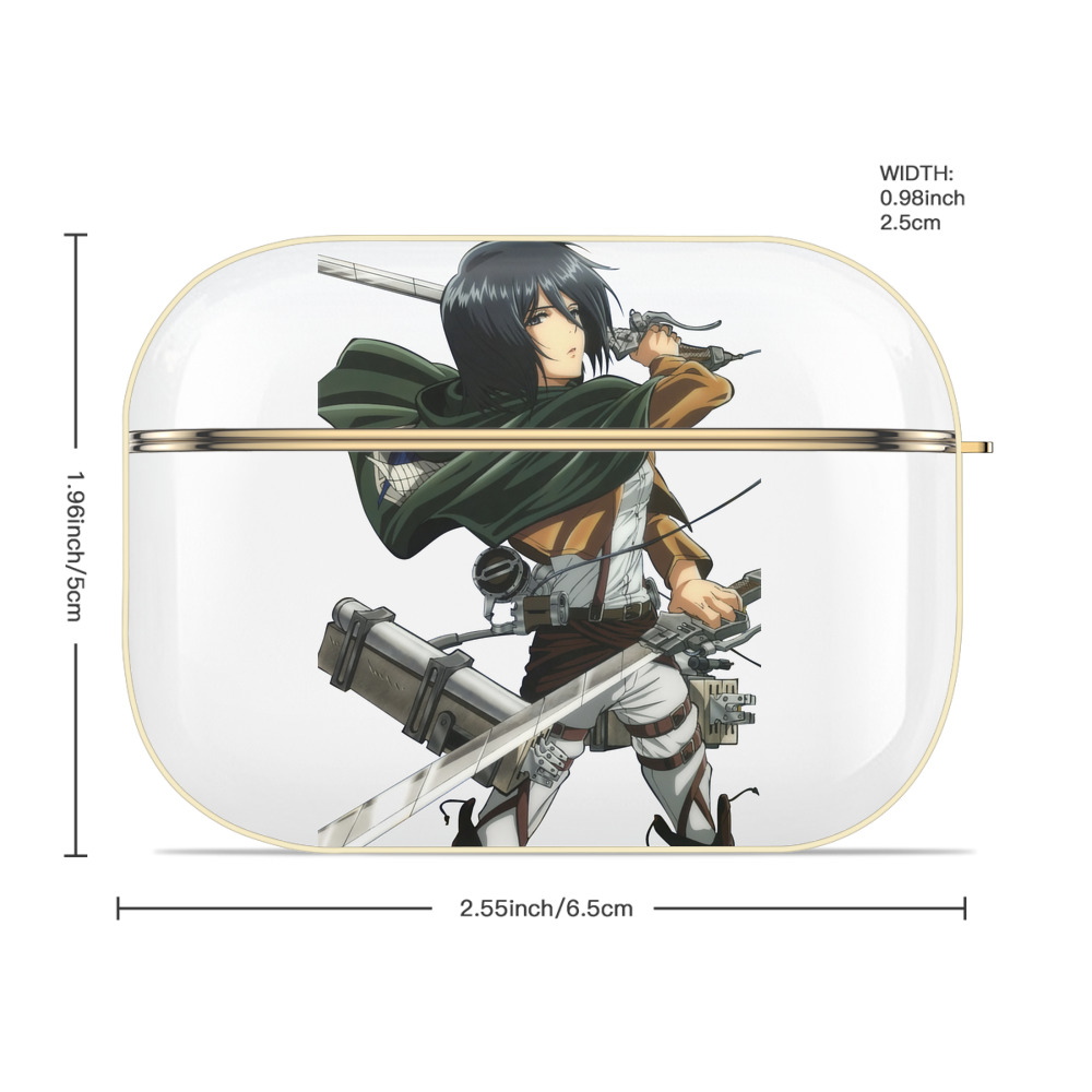 進撃の巨人 ミカサ·アッカーマン Attack on Titan Mikasa Ackerman 【AirPods Pro用】ハードシェル保護ケース｜耐衝撃・防指紋・カラビナ付き商品仕様