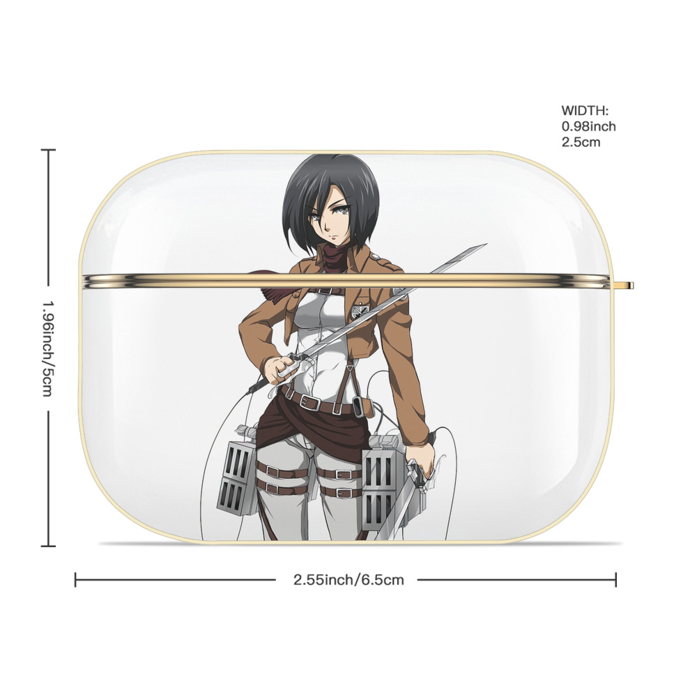 進撃の巨人 ミカサ·アッカーマン Attack on Titan Mikasa Ackerman 【AirPods Pro用】ハードシェル保護ケース｜耐衝撃・防指紋・カラビナ付き商品仕様