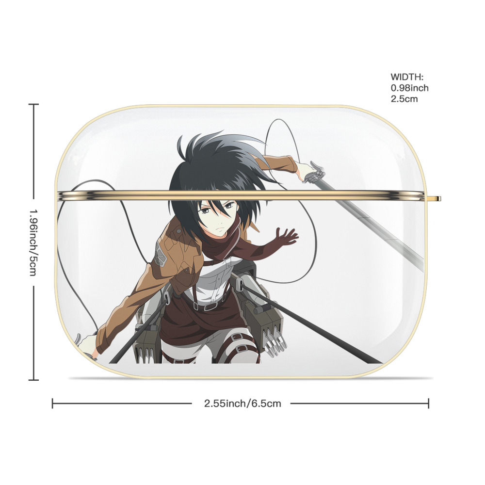 進撃の巨人 ミカサ·アッカーマン Attack on Titan Mikasa Ackerman 【AirPods Pro用】ハードシェル保護ケース｜耐衝撃・防指紋・カラビナ付き商品仕様
