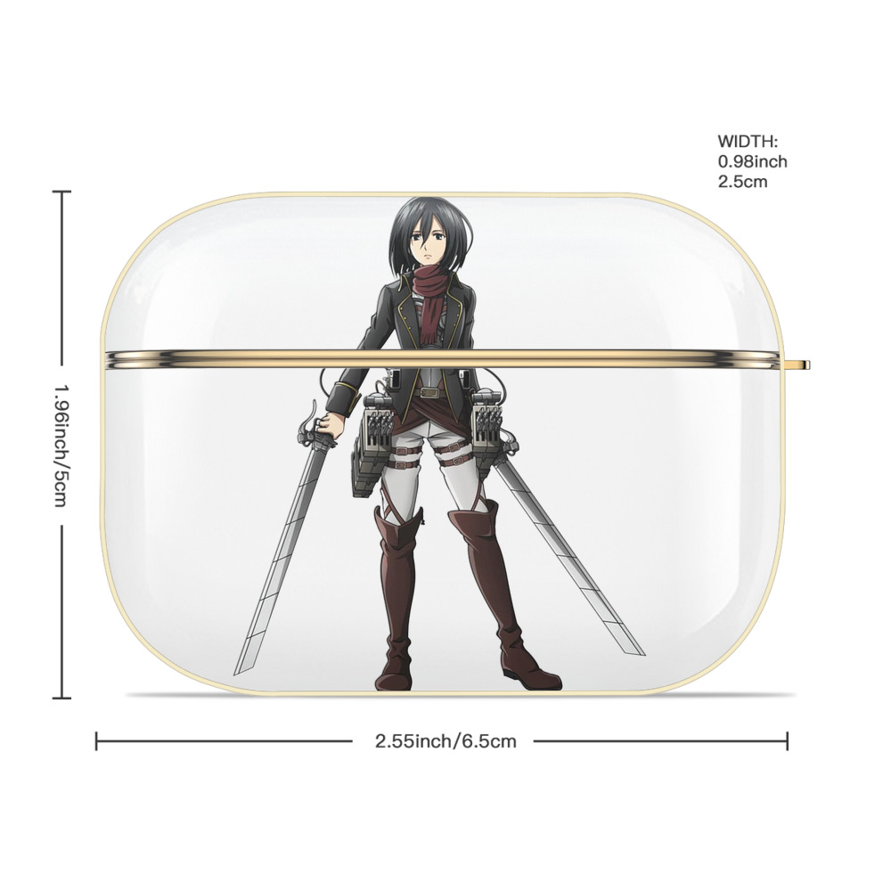 進撃の巨人 ミカサ·アッカーマン Attack on Titan Mikasa Ackerman 【AirPods Pro用】ハードシェル保護ケース｜耐衝撃・防指紋・カラビナ付き商品仕様