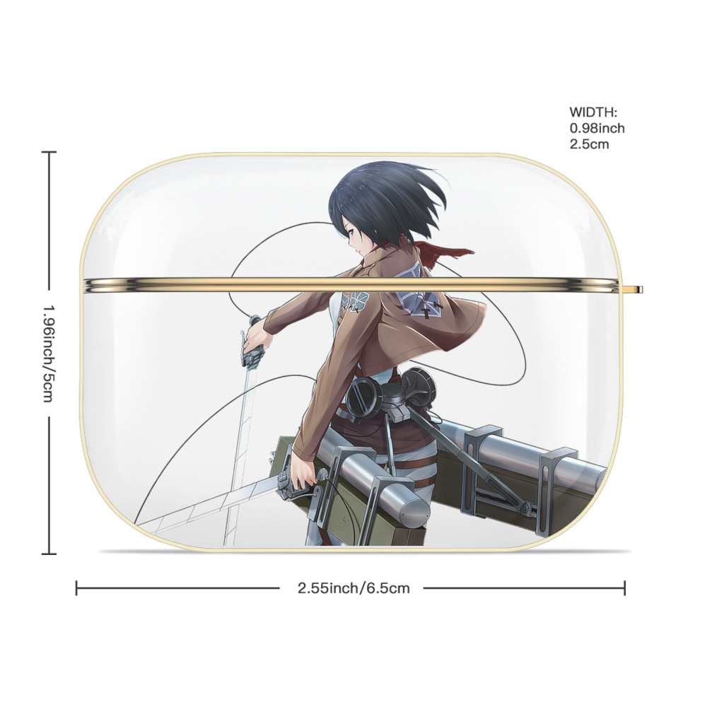 進撃の巨人 ミカサ·アッカーマン Attack on Titan Mikasa Ackerman 【AirPods Pro用】ハードシェル保護ケース｜耐衝撃・防指紋・カラビナ付き商品仕様