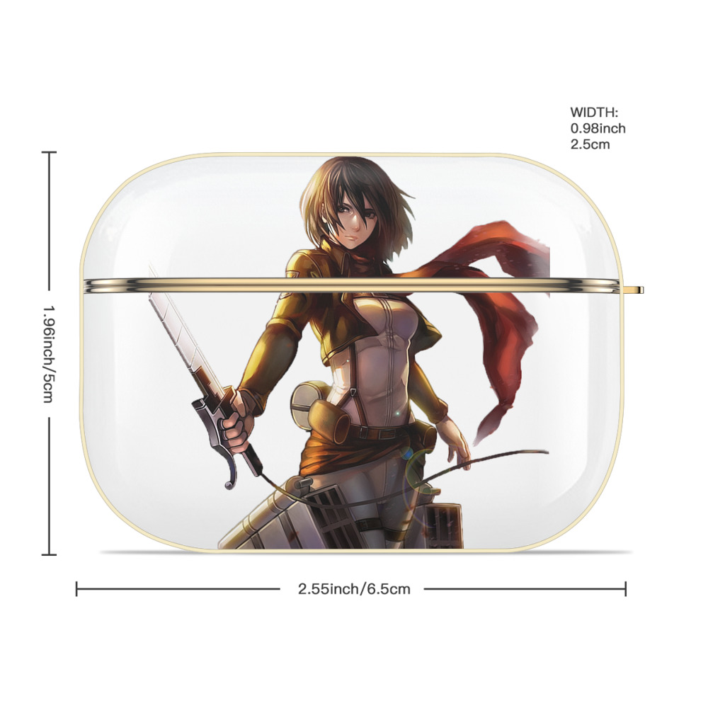 進撃の巨人 ミカサ·アッカーマン Attack on Titan Mikasa Ackerman 【AirPods Pro用】ハードシェル保護ケース｜耐衝撃・防指紋・カラビナ付き商品仕様