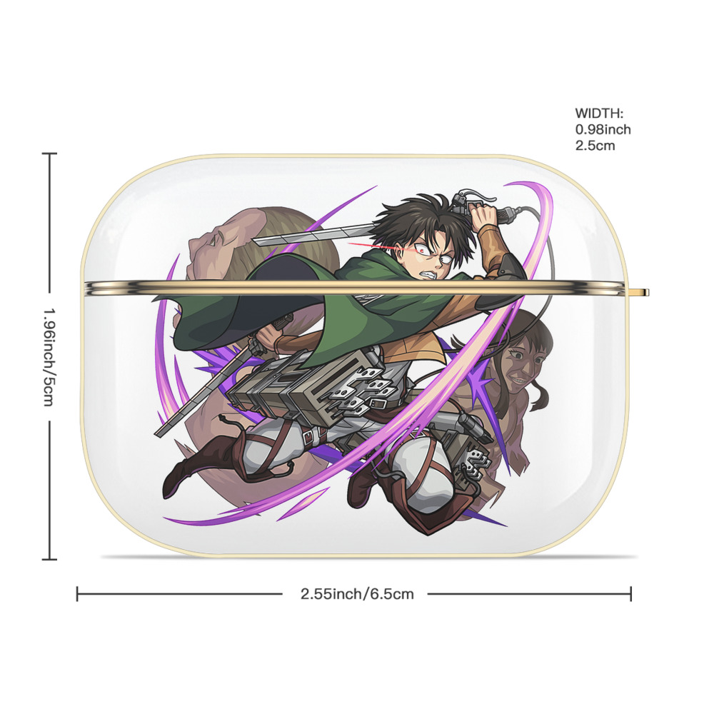 進撃の巨人 リヴァイ·アッカーマン Attack on Titan Levi Ackerman 【AirPods Pro用】ハードシェル保護ケース｜耐衝撃・防指紋・カラビナ付き商品仕様