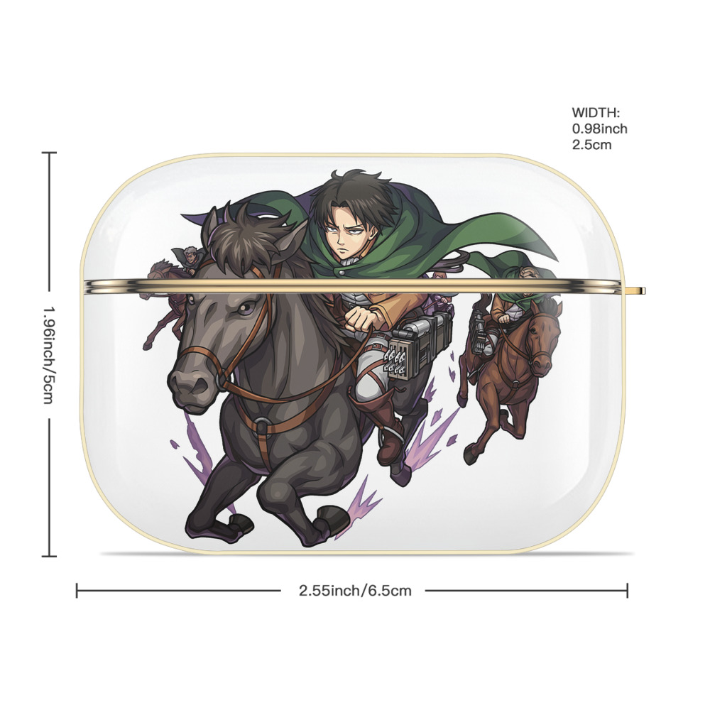 進撃の巨人 リヴァイ·アッカーマン Attack on Titan Levi Ackerman 【AirPods Pro用】ハードシェル保護ケース｜耐衝撃・防指紋・カラビナ付き商品仕様