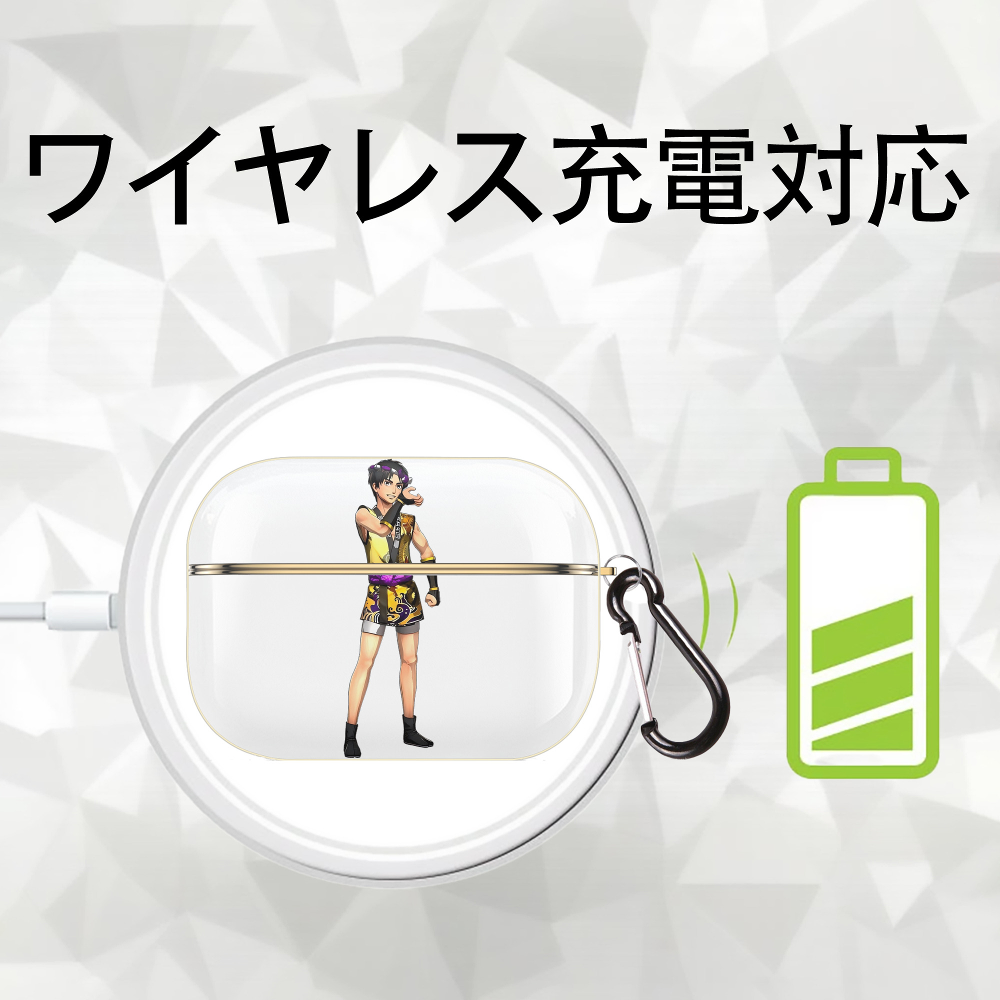 進撃の巨人 リヴァイ·アッカーマン Attack on Titan Levi Ackerman 【AirPods Pro用】ハードシェル保護ケース｜耐衝撃・防指紋・カラビナ付き商品仕様