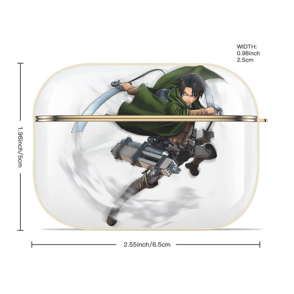 進撃の巨人 リヴァイ·アッカーマン Attack on Titan Levi Ackerman 【AirPods Pro用】ハードシェル保護ケース｜耐衝撃・防指紋・カラビナ付き商品仕様