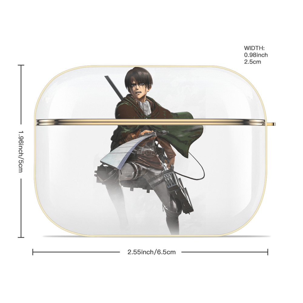 進撃の巨人 リヴァイ·アッカーマン Attack on Titan Levi Ackerman 【AirPods Pro用】ハードシェル保護ケース｜耐衝撃・防指紋・カラビナ付き商品仕様